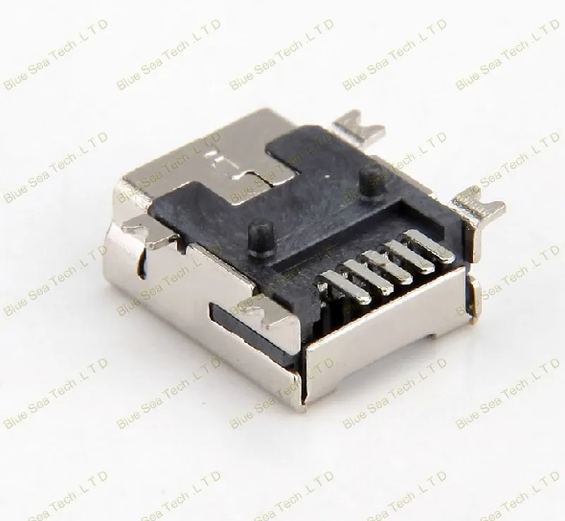 50 шт. MINI-USB 5 P соединитель Домкраты разъем PCB крепление для телефона, MP4, SMD 5Pin короткие размер usb-камера с флеш-картой памяти управления люминисцентными лампами 4 фута, латунный корпус
