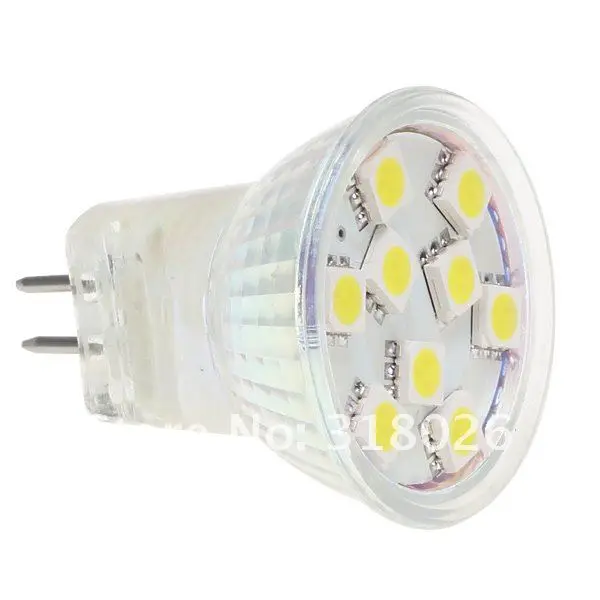 MR11 9 светодиодный лампы 5050 SMD1.8W 12 В белый и теплый белый светодиодный энергосберегающие лампы 10 шт./лот