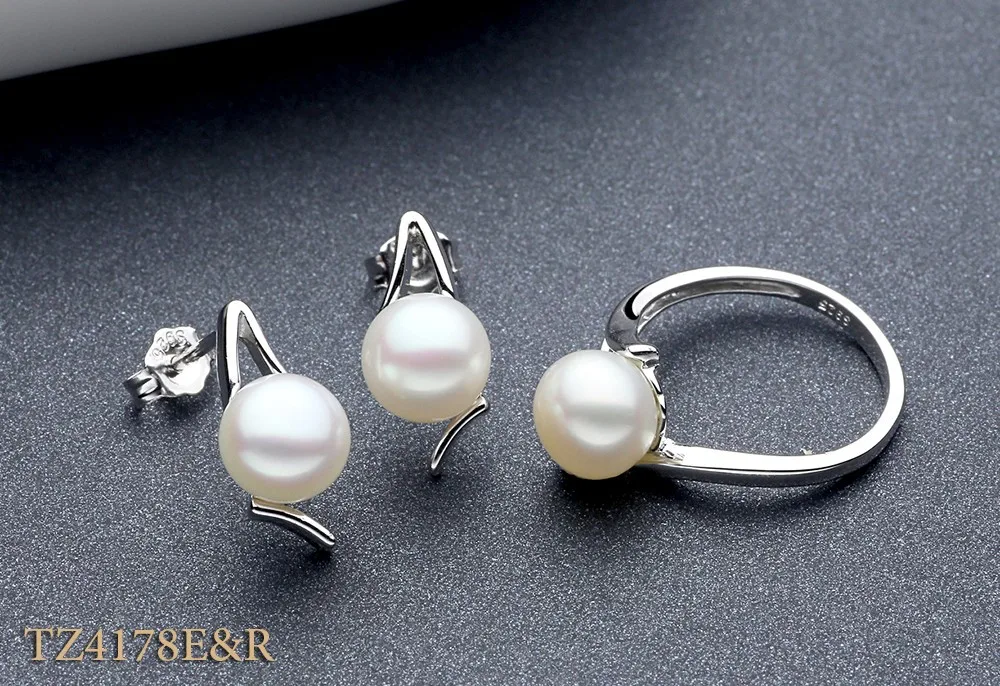 Sinya 925 пробы Серебряное жемчужное свадебное кольцо для женщин девочек Lover жемчуг диаметр 8 мм модные дизайнерские ювелирные изделия обручальное кольцо