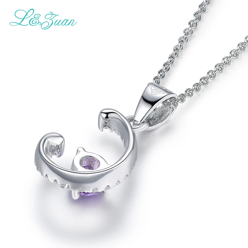 L& zuan "C" Подвеска из стерлингового серебра 925 пробы 0.74ct Подвеска из драгоценных камней модное ожерелье для женщин хорошее ювелирное изделие с серебряной цепочкой подарок