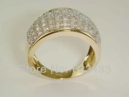 Новые 14 К желтого золота с бриллиантами 1.00ct кольцо