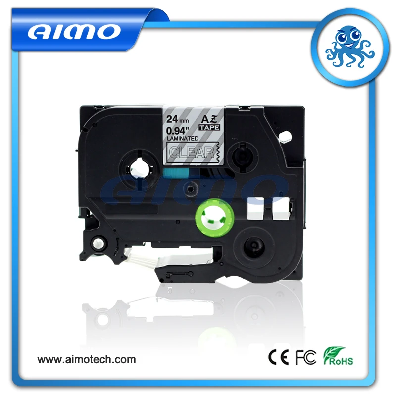

New 2Pcs 24MM TZe155 TZe 155 P Touch White on Clear Label Tape Compatible for Brother
