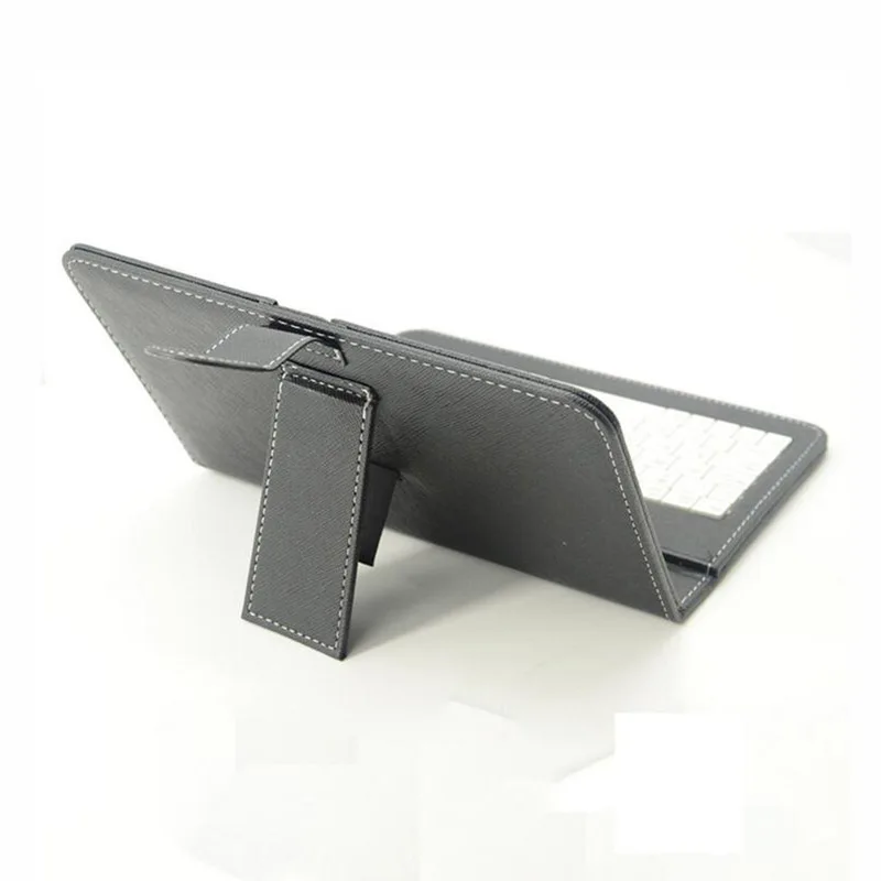 Leather Case with USB Keyboard for Most Android System Mobile Phone Flip Cover with Stand Mini Wired Keyboard 7 Colors