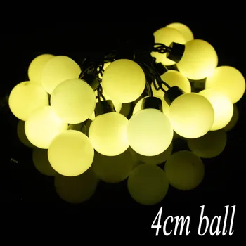 4 CM Big Size 20 Ballen 5 M LED String Sterrenhemel Verlichting Kerst bruiloft Indoor Outdoor Decor String Verlichting Dia 4 cm Led Lampen