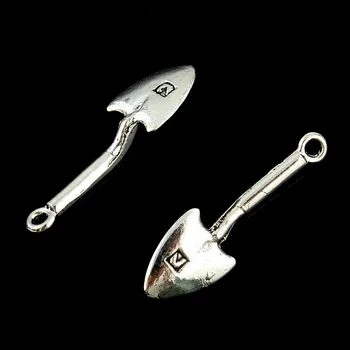 

10pcs Charm Shovel Gardening 28 * 8mm Antique Craft Pendant For Vintage Tibetan Silver DIY Bracelet Necklace