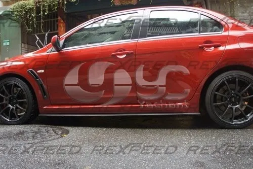 Углеродное волокно KS стиль боковая юбка расширение подходит для 2008-2012 Mitsubishi Evolution EVO X