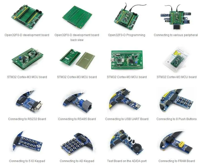 STM32 макетная плата STM32F051R8T6 Cortex-M0 для stm32f0обнаружение комплект+ 2,2 дюймов 320x240 сенсорный ЖК+ 7 модулей = Open32F0-D упаковка A