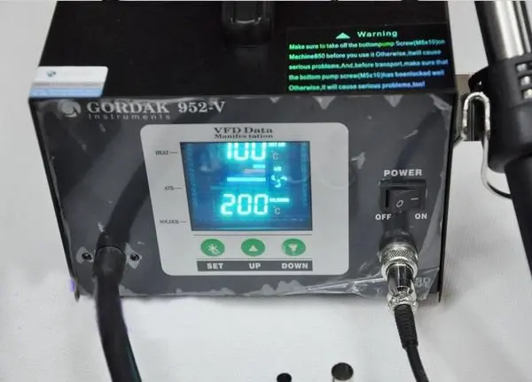 220V 2 in1 Soldering Station(hot gun+iron) Gordak 952-V 952V Intelligent Control