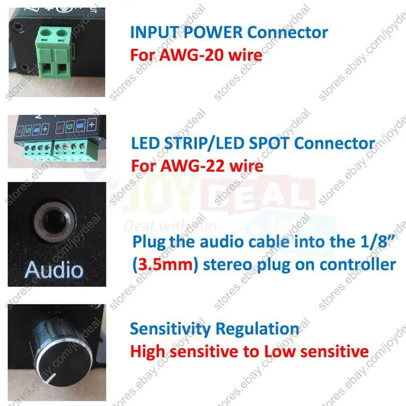 DC12V 24 В 12a 4ax3ch 2 порта Музыка активность RGB контроллер с 24key ИК Беспроводной пульт дистанционного управления для 5050 3528 2835 RGB Светодиодные ленты
