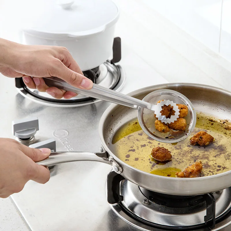 Stainless Steel Oil Filter Fried Scoop Colander Drain Oil Scoop Oil Strainer Oil filter net Kitchen