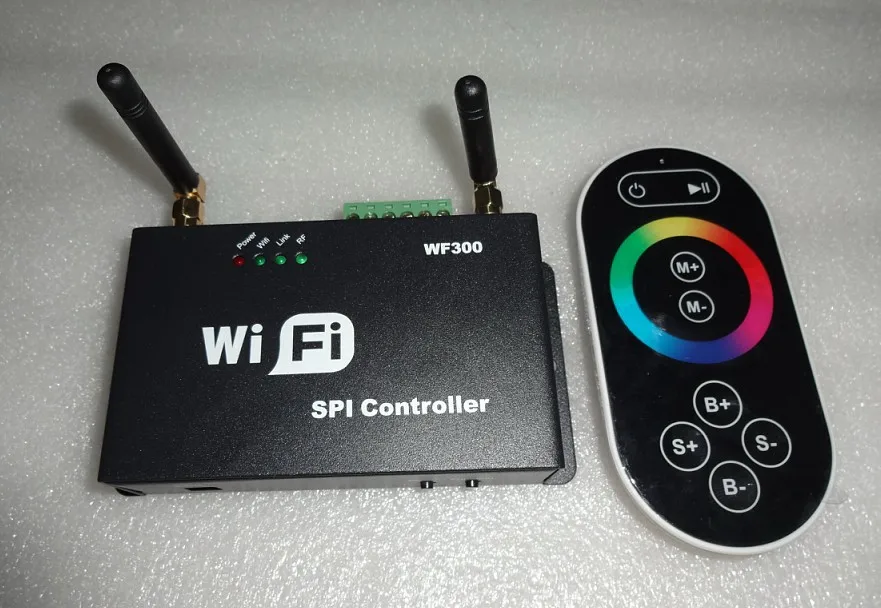 WF300; wifi контроллер SPI, DC5-24V вход, выход сигнала SPI; 1024 пикселей контролируется