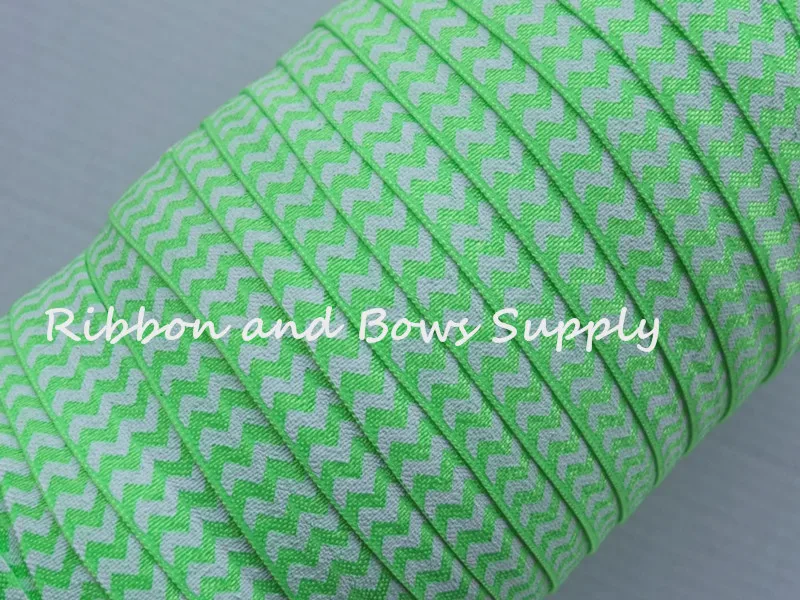 Chevron FOE 5/8 ''раза более упругой DIY для волос лук повязка для волос эластичной ленты печатных шеврон FOE 5 метров в цвет