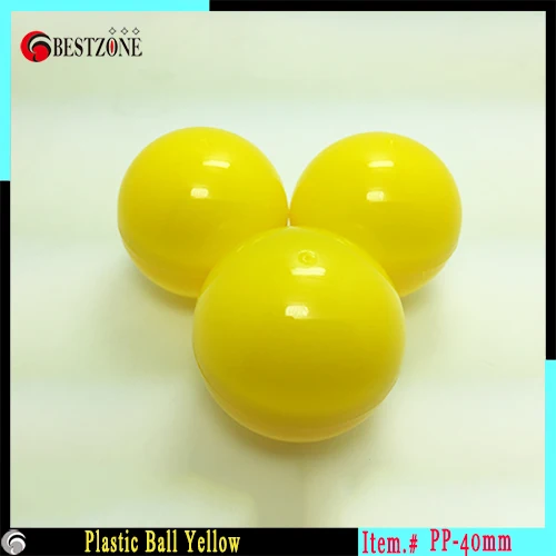 

Free shipping 40mm full yellow color with PP material plastic capsule ball