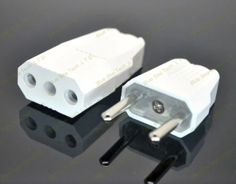 5 пар белого цвета AC 250 V 10A, EN, ЕС, круглые, 2 контактный разъем шнура питания головки электрическая вилка + socketr, съемный штекер бесплатная