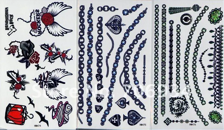 100pcs/lot Temporary Tattoos Tattoo Stickers For Body Art Painting Waterproof 2012 New Designs