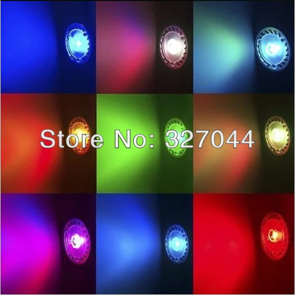 10 шт./лот 3 Вт MR16 GU10 GU5.3 E14 E27 основной памяти 3 Вт E27 RGB прожектор 16 Цвета магия внимания лампы ИК пульт дистанционного Лампа
