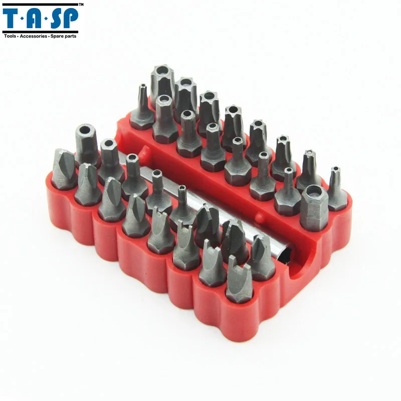 

TASP CRV Screwdriver Bits Set 32PC Hollow Torx Hex Head and 1/4" Hex Shank