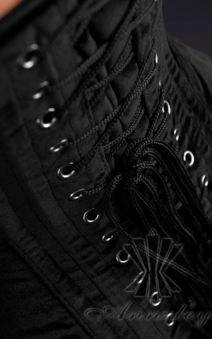 Sexy Black Velvet Overbust Corset Top For Waist Training (5).jpg