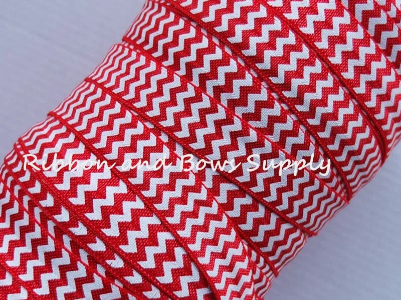 Chevron FOE 5/8 ''раза более упругой DIY для волос лук повязка для волос эластичной ленты печатных шеврон FOE 5 метров в цвет