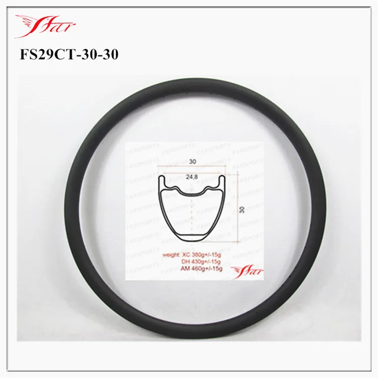 

Durable MTB rims 29er 27.5er mountain bike rims , 30mm x 30mm carbon fiber MTB rims for XC AM DH use , 18 months warranty