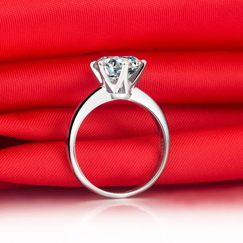 Топ бренд стиль 0.6Ct круглый Certify Moissanite ювелирные изделия тестеры Твердые 750 золото обручальное кольцо для женщин 750 белое золото кольцо