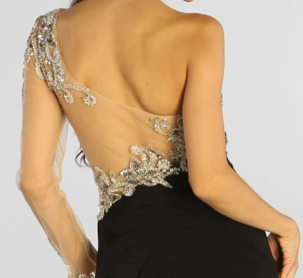 Новинка года enude бисером legant vestidos Длинные вечерние платья вечерние Фиолетовый Вечерние пикантные выпускные с рукавами