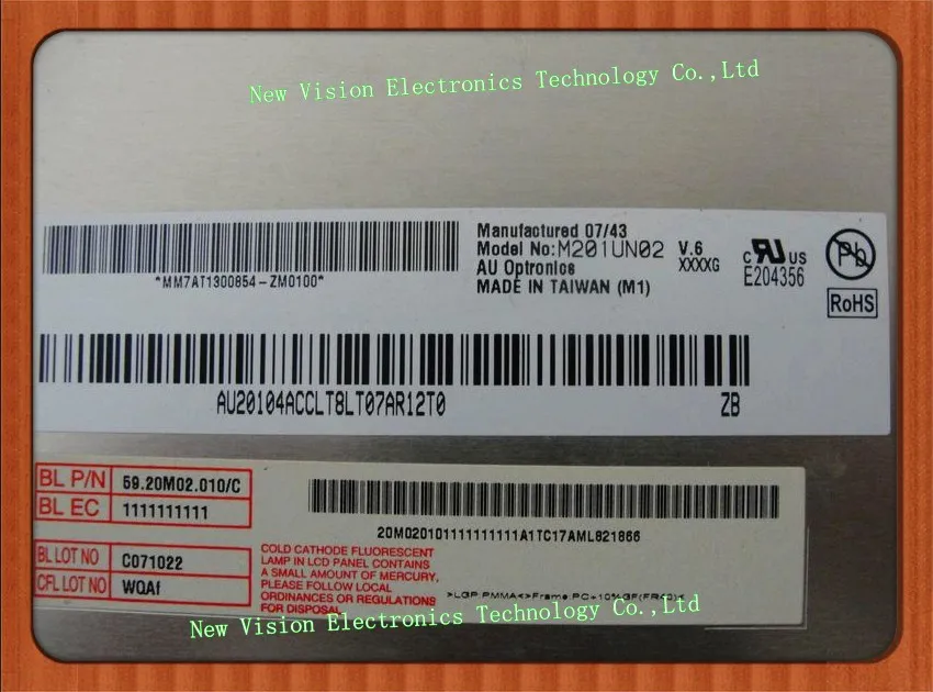 M201UN02 M201UN02 V.6 высокое качество 20,1 дюйма 1600*1200 ноутбук с tft-дисплеем и промышленных lcd-панель, экран для AUO