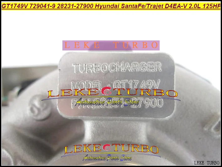 Турбокомпрессор турбокартридж CHRA GT1749V 729041-5009 S 729041 28231-27900 для HYUNDAI Santa Fe Trajet D4EA-V 16 v 2.0L