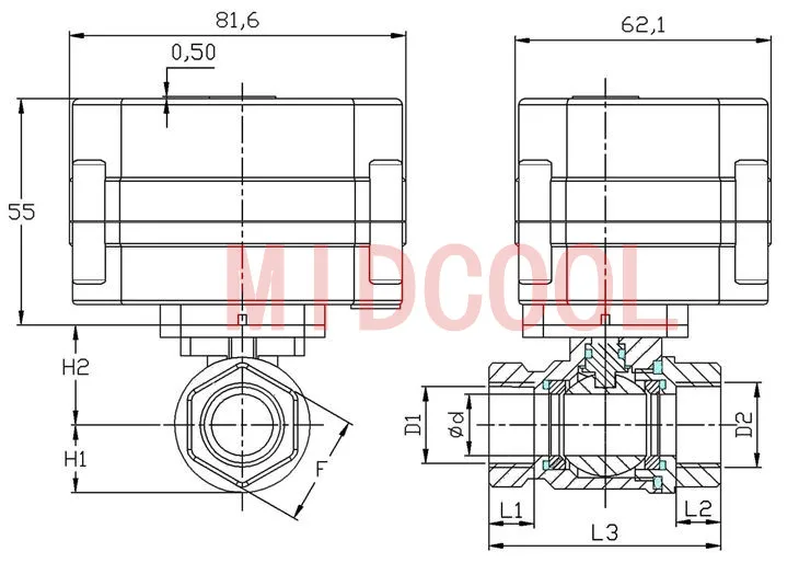 Нержавеющая сталь моторизованный шаровой клапан " DN25 управления вода угловой клапан DC3-6V Электрический шаровой(Двусторонняя) клапан провода CR-02
