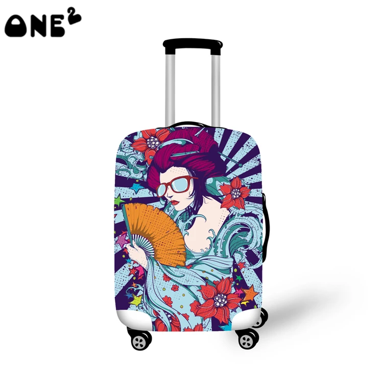 ONE2 Design Hot sale luggage cover spandex colorful suitcase cover for girls luggage protective cover