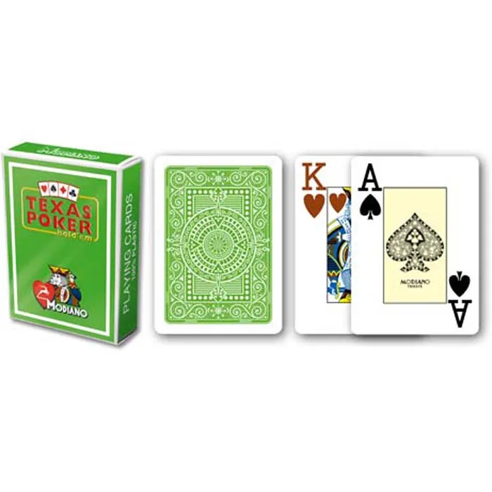 Модиано Техасский Холдем Размеры 2 Jumbo индекс Пластик игральные карты, казино качество Сделано в Италии - Цвет: Dark Green