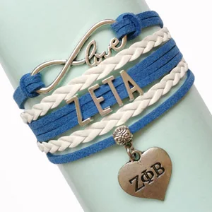 Браслет Infinity Love ZPB, браслет ZETA PHI BETA, подарок для мужчин, браслет на заказ, Прямая поставка - Окраска металла: heart