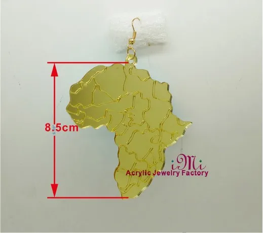 Модные ювелирные изделия Хип-хоп Клубные аксессуары золотые акриловые африканские карты серьги для женщин