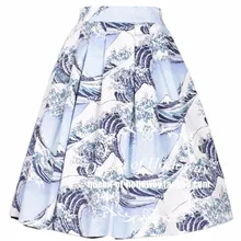 40-Vintage 50 s Японии большая волна плиссированные качели юбка рокабилли Pinup юбки большие размеры 4XL saia faldas