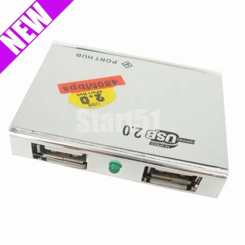 Ноутбук PC высокое Скорость 4 Порты и разъёмы 480 Мбит/с серебристый USB 2,0 концентратор