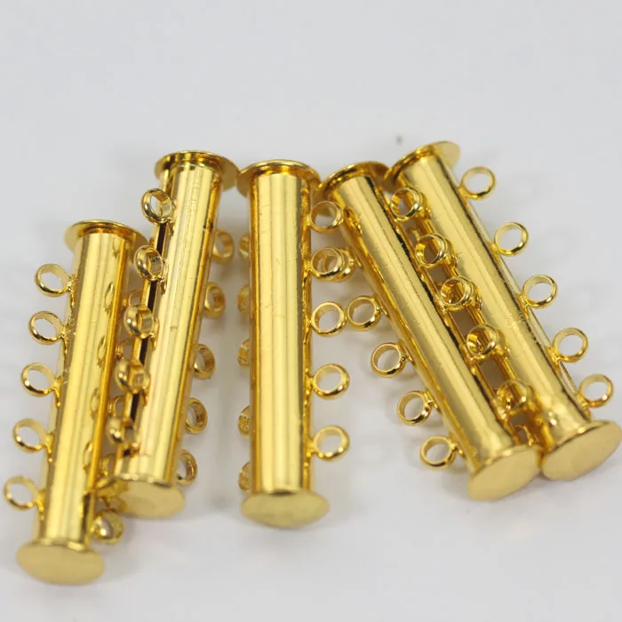 Buy Fashion 5 Strands New Gold Plated Slide Lock