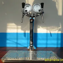 Двойной кран пивная башня с поддоном и медальоном