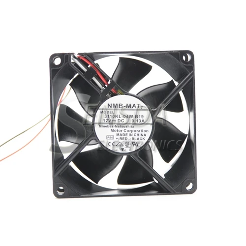 Для НМБ 3110KL-04W-B19 P54 12V 0.13A 80X80X25 мм(8 см), 80 мм Сервер вентилятор охлаждения 8025