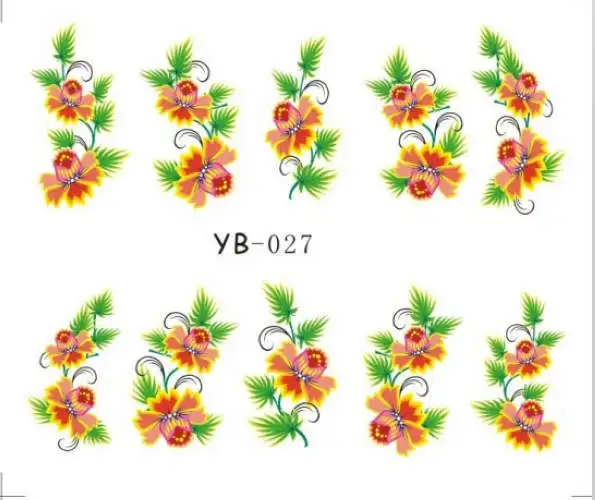 20 листов/много смешанных yb-025-yb-036 серии Симпатичные передача воды Стикеры ногтей Стикеры