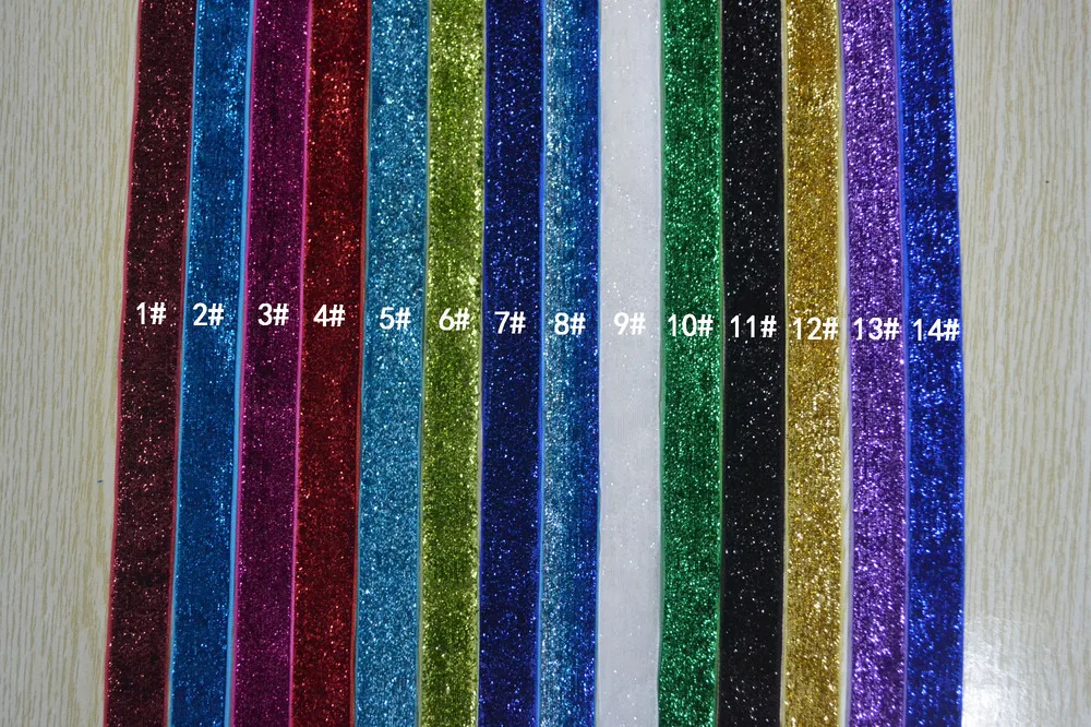 Новое поступление 5/8 ''(15 мм) блестящая бархатная лента/металлическая бархатная лента, 100 ярдов/рулон/цвет. 14 цветов можно выбрать(без эластичности