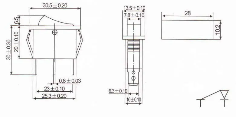 100 шт. 3Pin переключатель с подсветкой Зеленый SPST 20A 125VAC