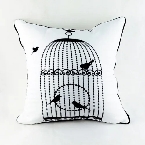 1"* 18" almofadas Decorativas декоративные черные и белые птицы печати Бросок Чехлы наволочка для постельных принадлежностей диван Свадебные подарки