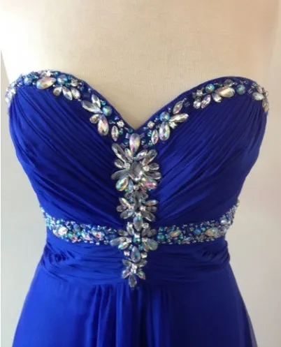Бесплатная доставка Новая мода 2018 Макси vestido formales Длинные платье для выпускного вечера Кристалл Королевский Синий Выпускные платья