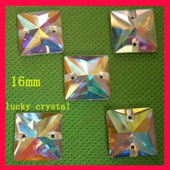 sew on 16mm  crystal ab