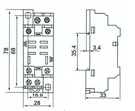LY2 8 контактов релейный разъём 15A