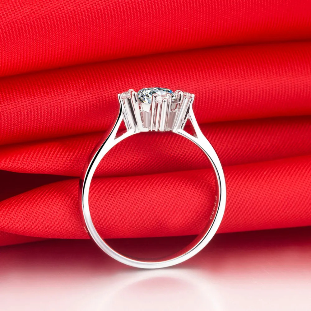 0.6Ct обручение кольцо 925 пробы серебро для женщин обручальное драматический довольно кольца для нее