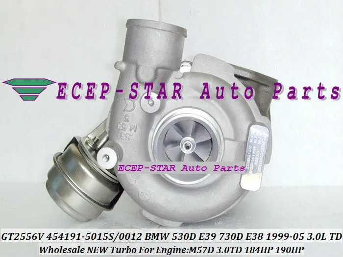 - GT2556V 454191-5015S 454191-0012 turbo for BMW 530D E39 730D E38 1999-05 M57D 3.0TD 184HP 193HP 6 Zyl 454191 turbocharger -
