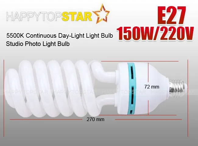 2 шт. 5500 K 220 V 150 W Высокоэффективная спиральная лампа дневного света Фото Видео Студия для фотографии
