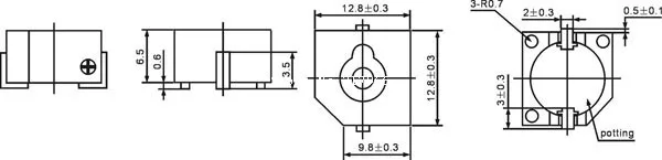 XNQG13B активный SMD Электромагнитный зуммер 3VDC 5VDC 12,8*12,8*6,5 мм