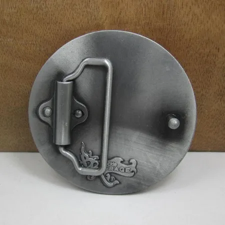 В Bullzine круглый пустой DIY пряжки ремня с оловянной отделкой FP-03353 подходит для 4 см ширина ленты